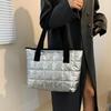 Yogodlns Winter New Tote Bag For Women Space Cotton Handbag Large Capacity Shoulder Bag Fashion Cloth Bag Travel Big Down Bag
