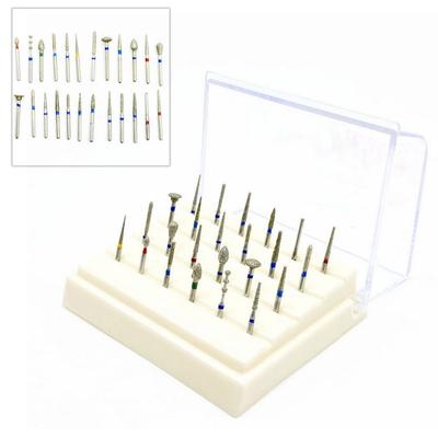 24-delige FG1.6mm Tandheelkundige Diamantboortjes Set voor Polijsten van Porseleinen Schouder Abutments Laboratoriumapparatuur voor Hoge Snelheid Handstuk