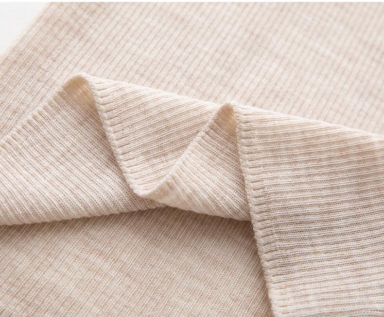 18-Gauge One-Piece Fine-Spun Chicken Heart Collar 100% Wool Women's Long-Sleeve V-Neck Slim-Fit Base Layer Shirt