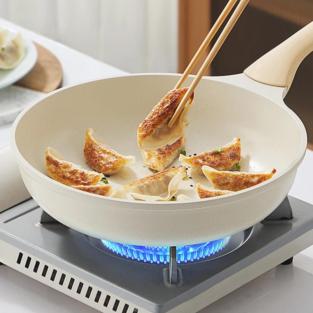 COOKER KING Non-Stick Frying Pan with Medical Stone Coating, Multi-Functional Low-Smoke Pan, 28cm
