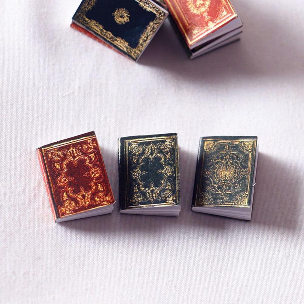 Pretend Play Classical Retro Vintage Miniature Notebook Mini Books Dollhouse Decoration