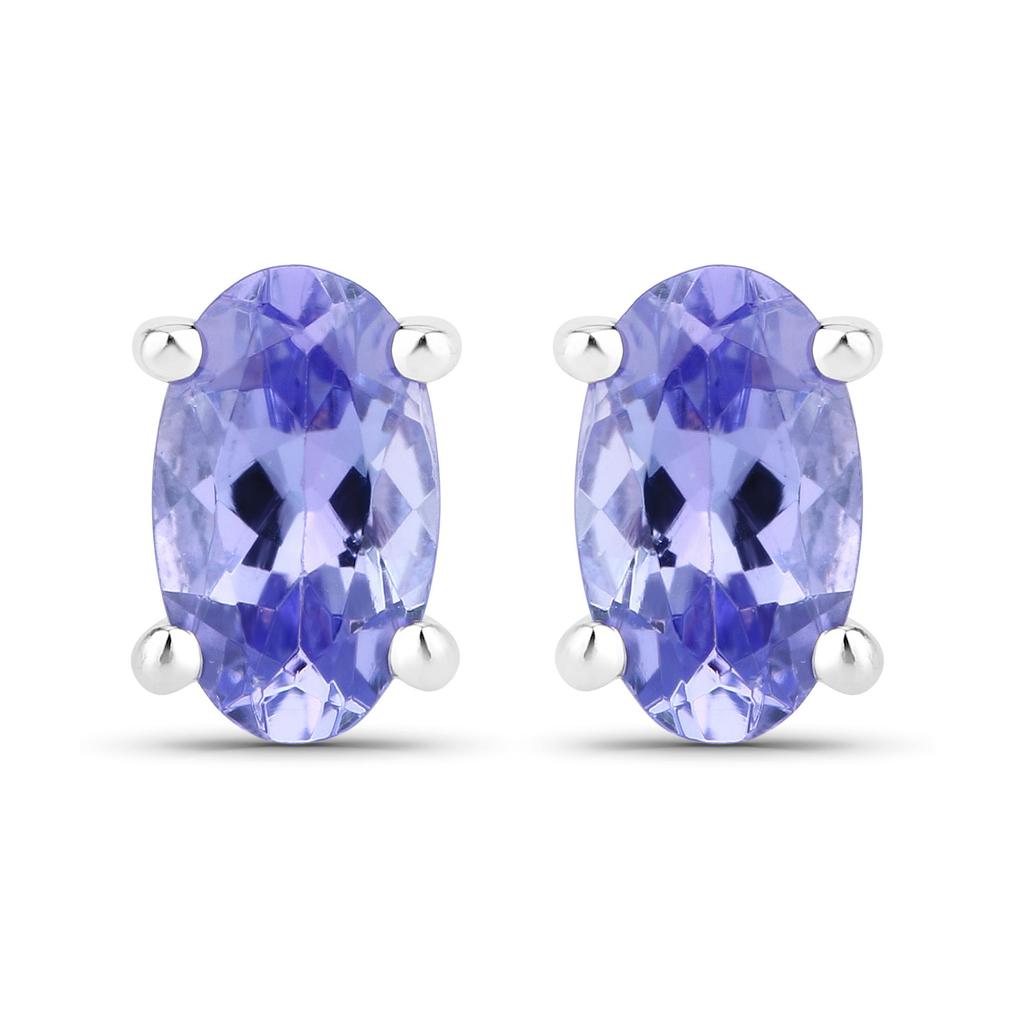 925 Sterling Silver Natural Tanzanite Stud Earrings Oval 5x3mm AAA+ Handmade Fine Jewelry Gift for Her