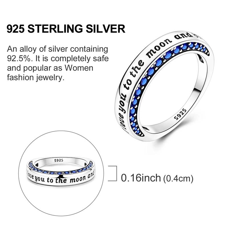 Rings Original 925 Silver Rings Simple Zircon Heart Ring for Wedding Valentine's Day Women Ring Jewelry Gift
