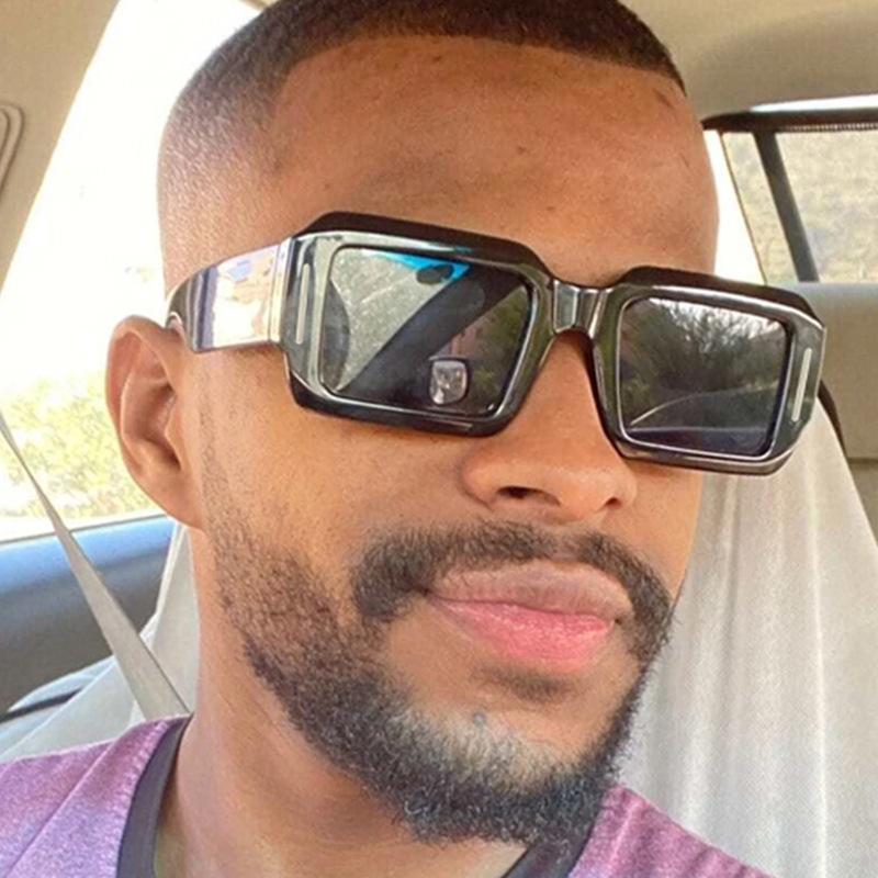 SO&EI Ins Popular Fashion Square Punk Men Gradient Sunglasses Shades UV400