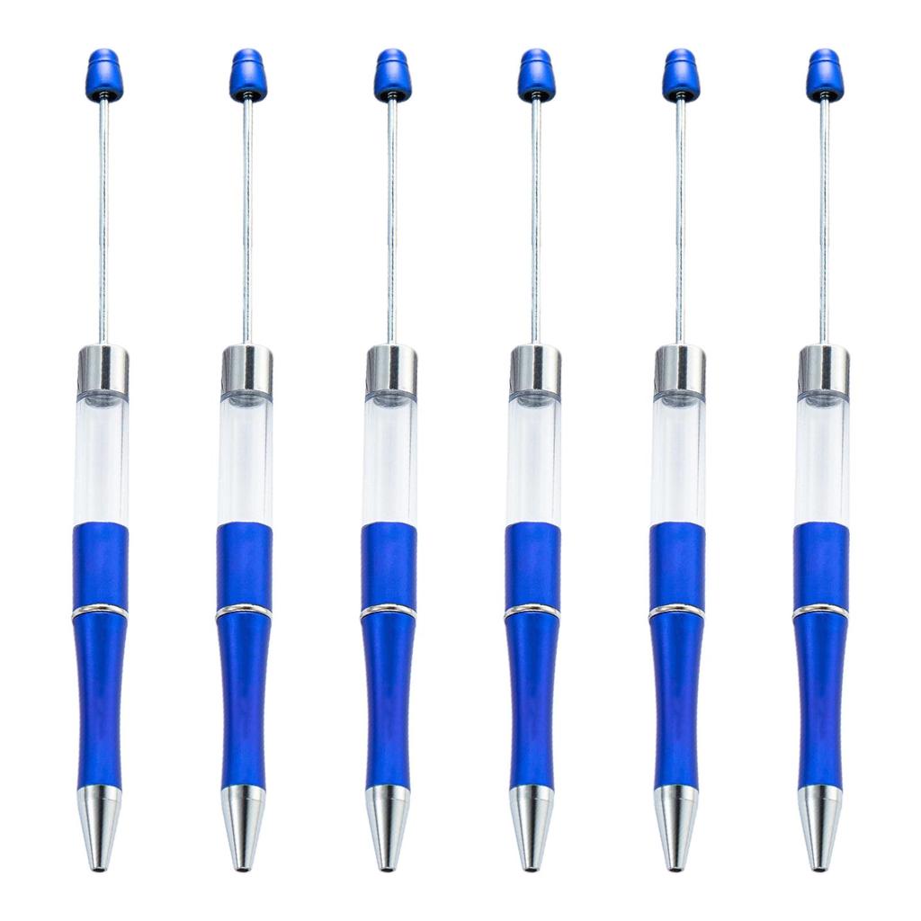 6x Bead Pen Beadable Ballpoint Pen Blank Pen Smooth Writing Pen 1.0mm Signature Pen Bead Rollerball Pen School Supplies