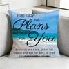 J-Jesus Bible Verse Gods Plan Square Double-Sided printed Pillow Case Bedroom Bedside Pillow Sofa Cushion Cover Gift