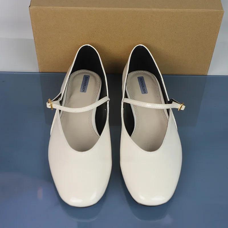 Fashion 2025 Spring Women Mary Jane Shoes Luxury Designer Comfortable Walking Footwear Casual Buckle Strap Ladies Ballet Flats Big Size