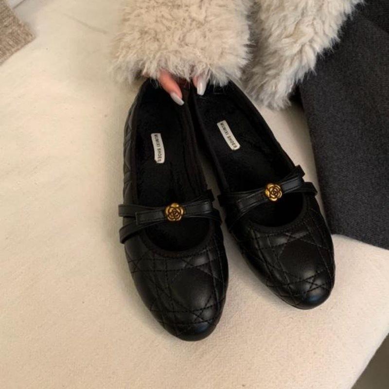 

Soft-soled Flat-bottomed Platform Shoes for Women, Autumn-winter Retro New Style, Single Shoes 40 чорний