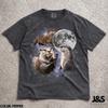 Three Otter Moon Shirt, Funny 90s Vintage Aesthetic Graphic Tee, Retro Comfort Colors® Wildlife Top, Ironic Wolf Moon Parody Gift