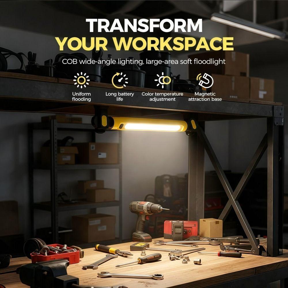 LED Under Hood Work Light Bar with Hooks Cordless Magnetic Light Bar 5000mAh Rechargeable Car Hood Flashlight