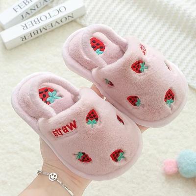 Cute Cartoon Children Slippers Warmth Winter Cotton Toddler Shoes Indoor Non-slip Newborn Learning Walking Shoes Kids Slipper