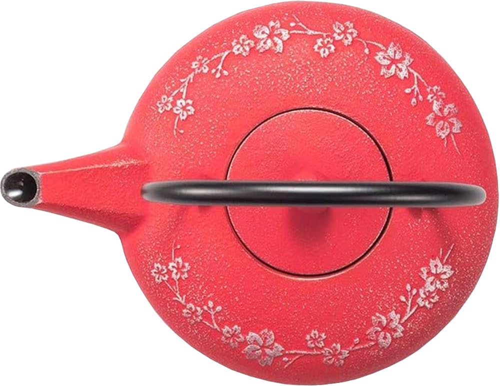 Iwachu Blossom Enamel Nambu 12388 Teapot,  Wa-Sakura  series, Silver/Plum color, 0.6L, interior, ironware,
