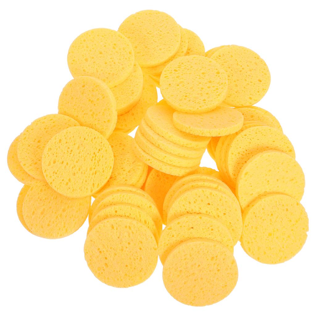 50Pcs Facial Sponge Natural Wood Pulp Soft Skin Friendly Cleansing Sponge Makeup Remover Puff Deep Face Care Tool