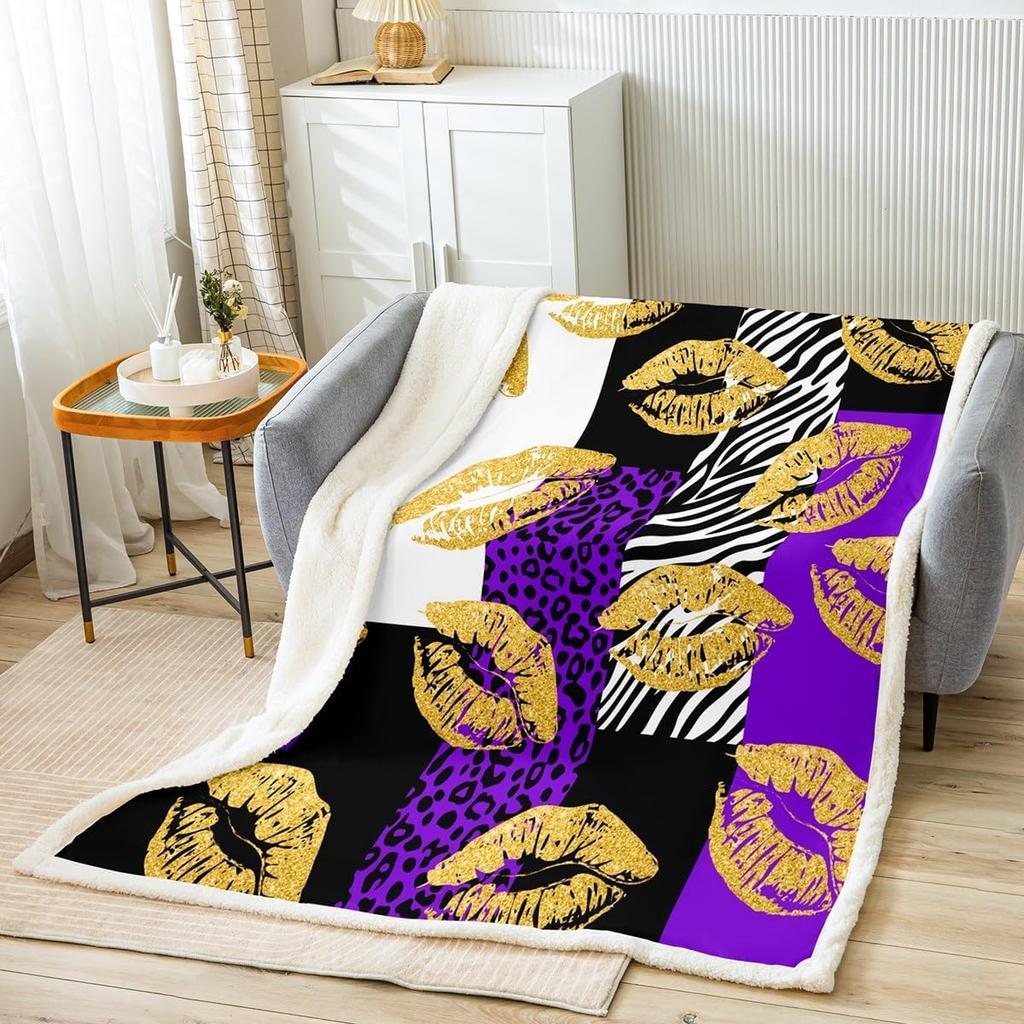 Red leopard zebra print blanket bold animal pattern soft throw modern home decor stylish bedroom bedding fashion design textile