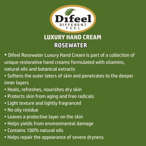Difeel Rosewater Natural Hand Cream, 40g, ROSEWATER 10RSW, New York [Official Import]