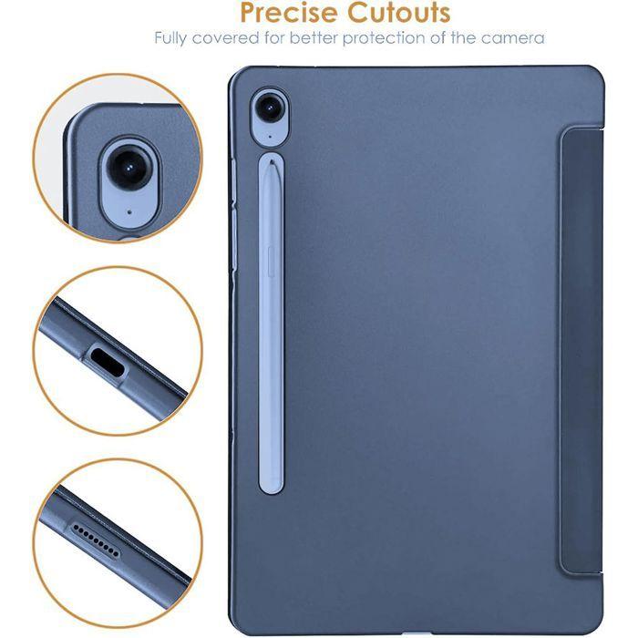 Coque -E.F.CONNECTION - pour Samsung Galaxy Tab S9 FE / S10 FE - Antichoc - Support intégré - Bleu Marine