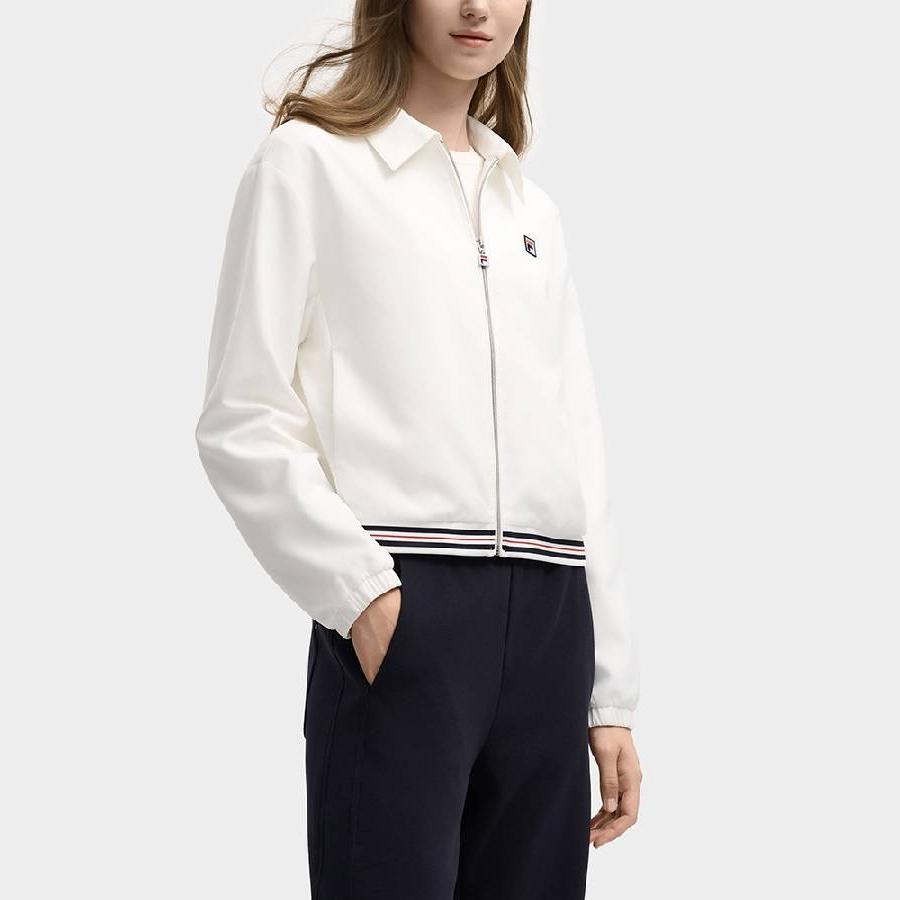 FILA Heritage Fw25 Brand Logo Fashion Casual Woven Polo Long Sleeve Jacket Women jackets F11W548709F-WT