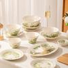 Underglaze Ceramic Tableware Set, Bowl Set, Household Rice Bowl 2025 Plate Bowl Combination, Fresh Dish Set.