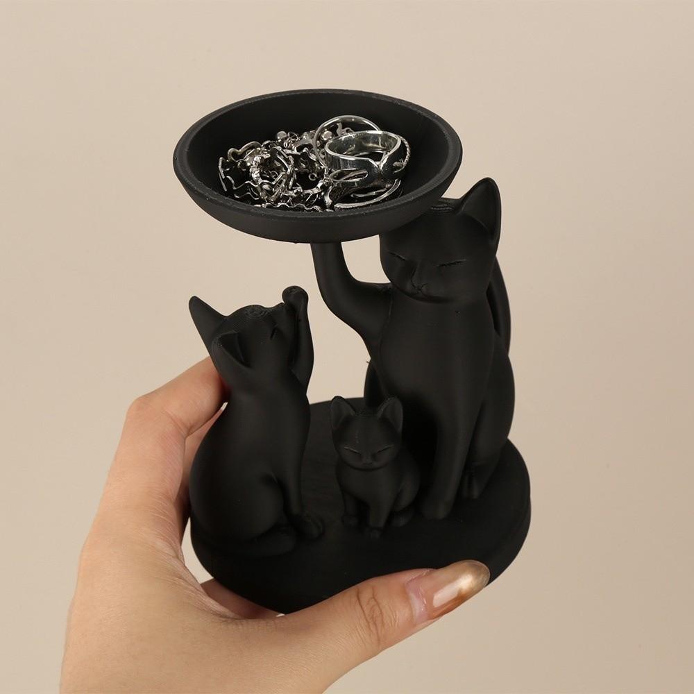 Decorative Jewelry Storage Tray 3D Printed Desktop Ring Holder Cat Jewelry Tray  Jewelry Storage