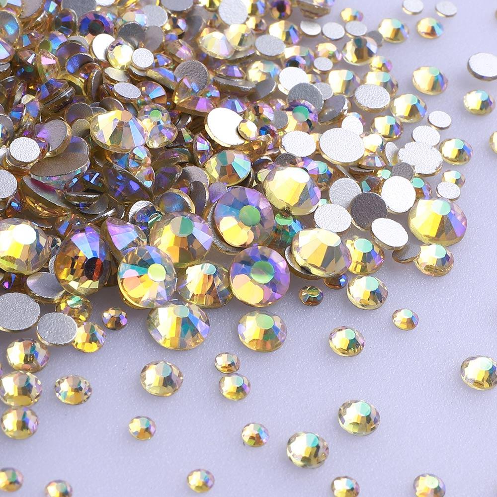 High Quality Rhinestone Non Hotfix Bulk Transparent Crystal AB Glass Rhinestones Mixed Sizes
