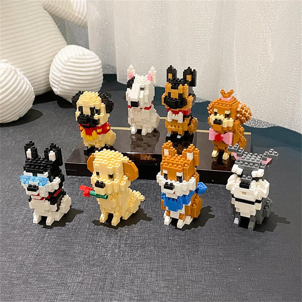 Micro Mini Bausteine Spielzeug Hundeschwarm Bietet Kindern Spaß beim Bauen Mini Niedlicher Husky Golden Retriever Weihnachtsgeschenke
