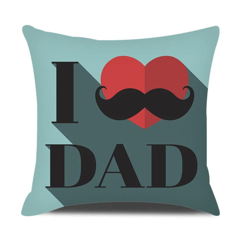 Vatertagsgeschenke Kissenbezug 18x18 Zoll Ich liebe Papa Buchstaben Dekokissenbezug Party Zuhause Dekokissenbezug für Sofa