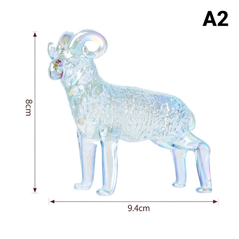 Kristallschaf-Figur 2027 Sternzeichen Schaf Statue Zuhause Schreibtisch Bücherregal Büro Ornament Schaf Dekoration Feng Shui Bringt Glück