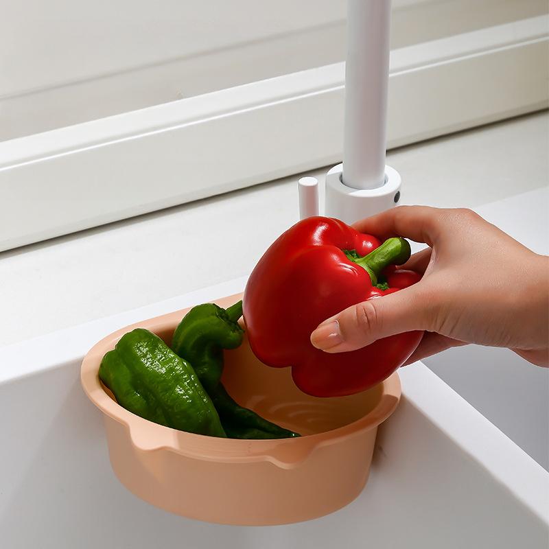 

Practical Vegetables Drain Basket Faucet Filter Basket Useful PP Material Sink Strainer Cartoon Cat Fruits And Colanders Tools синий
