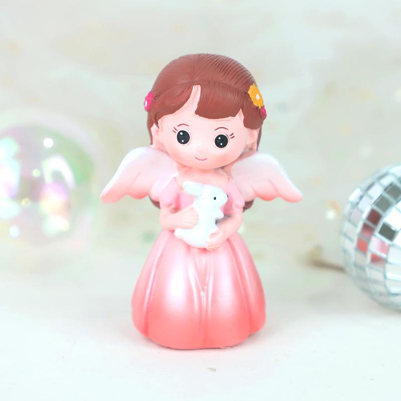 Fairy Princess Birthday Cake Decor: Gold Balls, Clouds & Colorful Wings Resin Ornaments