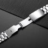 Universal Strap Stainless Steel Watch Band 18mm 20mm 22mm Folding Safety Buckle Arce End Bracelet Three Beads Belt Accessories