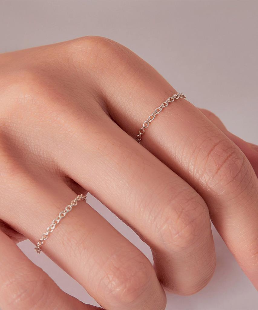 Helene Jewelry 925 Silver Ginger Chain Silver Ring (Type C)