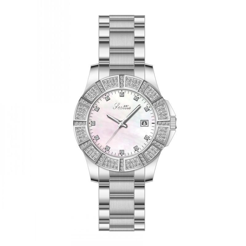 Personalized Stainless Steel Strap Calendar Diamond Women'S Watch Fashion Watch Femininity Light Luxury