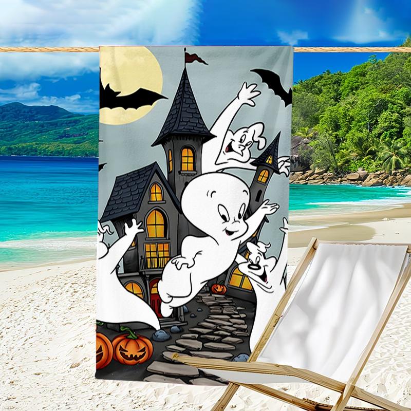 1pc Casper1 Beach Towel, Beach and Seaside Swimming Pool Equipment, Fashion Pattern, Rectangular, Travel Essentials