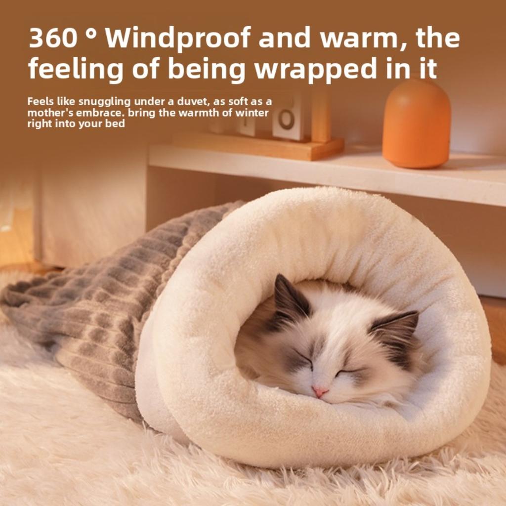 Nido per gatti per calore e sicurezza invernali, Foro di perforazione semi-chiuso per gatti per l'inverno, Sacco a pelo per gatti per dormire, Nido per cani, Nido di coniglio per gatti