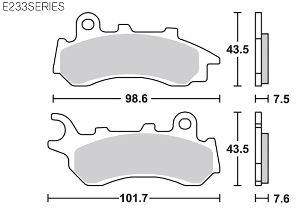 Kitaco SBS Brake Pad for Street E233 PCX (JF81), PCX150(KF30) 777-0233000