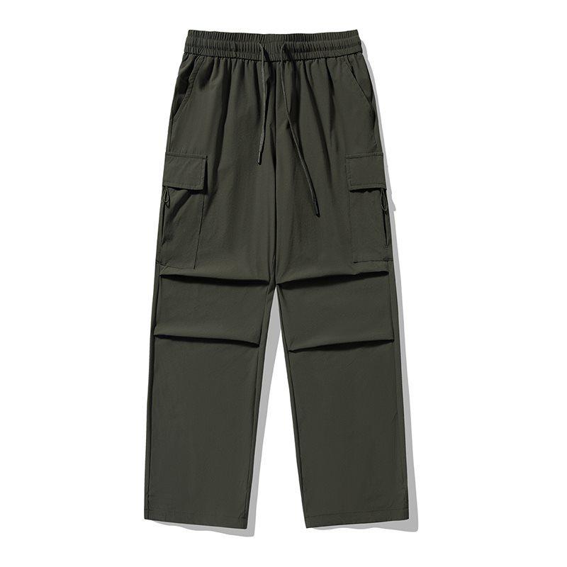 

Unisex Outdoor Quick-Dry Ice Silk Sports Pants - Plus Size, Paratrooper Style, Casual, Straight-Leg, Loose Fit 5XL армія зелений колір