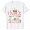 Fashion Birthday Princess Girls Party T-shirt Family Gathering Matching Sibling Tees Kids Adult Clothing Crown Graphic Y2k Tops