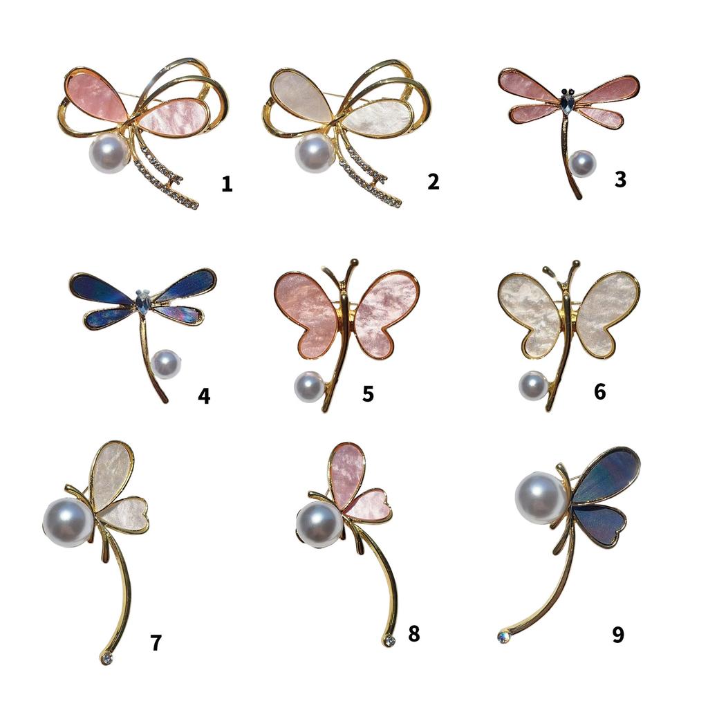 Elegant Butterfly Brooch With Pearls Designs Dripping Waterdrop Shape Alloy Materials for Women Fashion Accessory