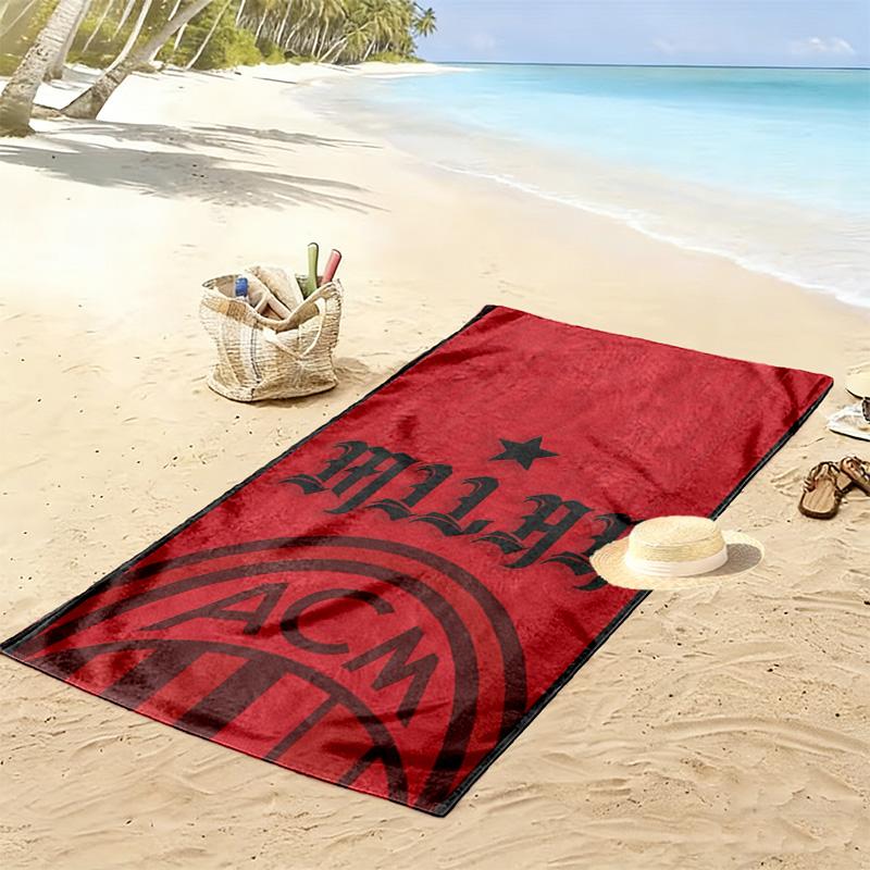 Asciugamano da Spiaggia Stampa AC Milan, Asciugamano Grande Morbido Asciugatura Rapida per Spiaggia Campeggio Nuoto