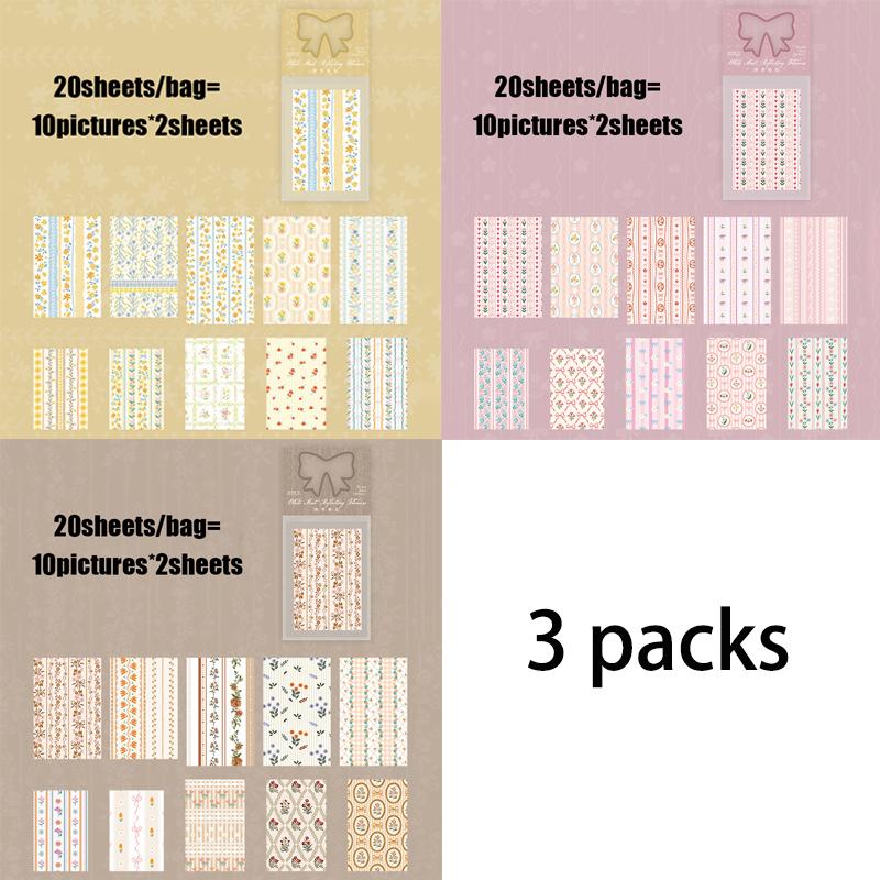 

Mr. Paper 3-Pack Floral Dream Stickers - Cottagecore Journal Background, Scrapbook Collage, Aesthetic Flower Stationary Sticker