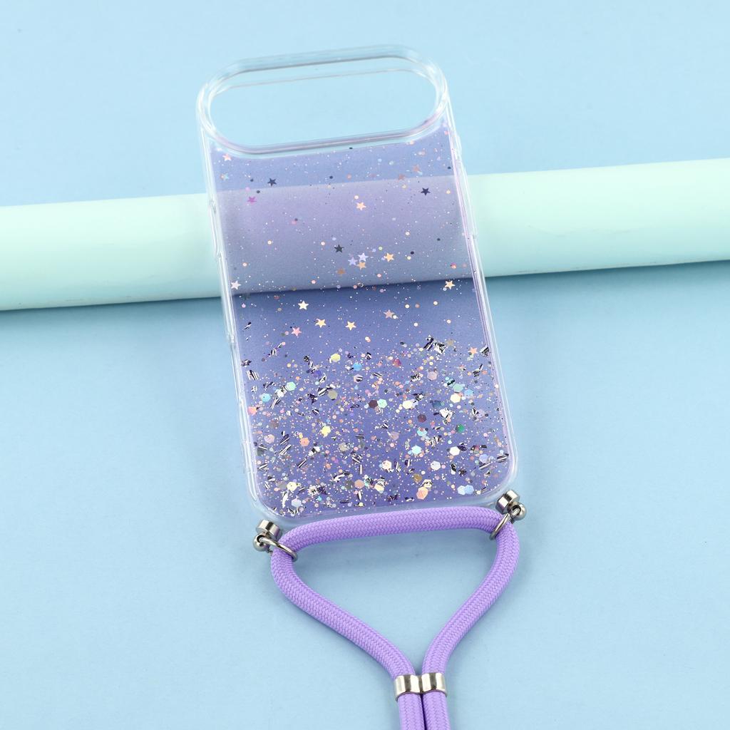 For iPhone Air Case Cute Bling TPU Epoxy Phone Cover with Lanyard