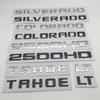 Dyclr3 1pcs ABS for SILVERADO TAHOE COLORADO 2500HD LT Car Letter Rear Trunk Bumper Emblem Sticker Badge Decal Styling Auto Accessories