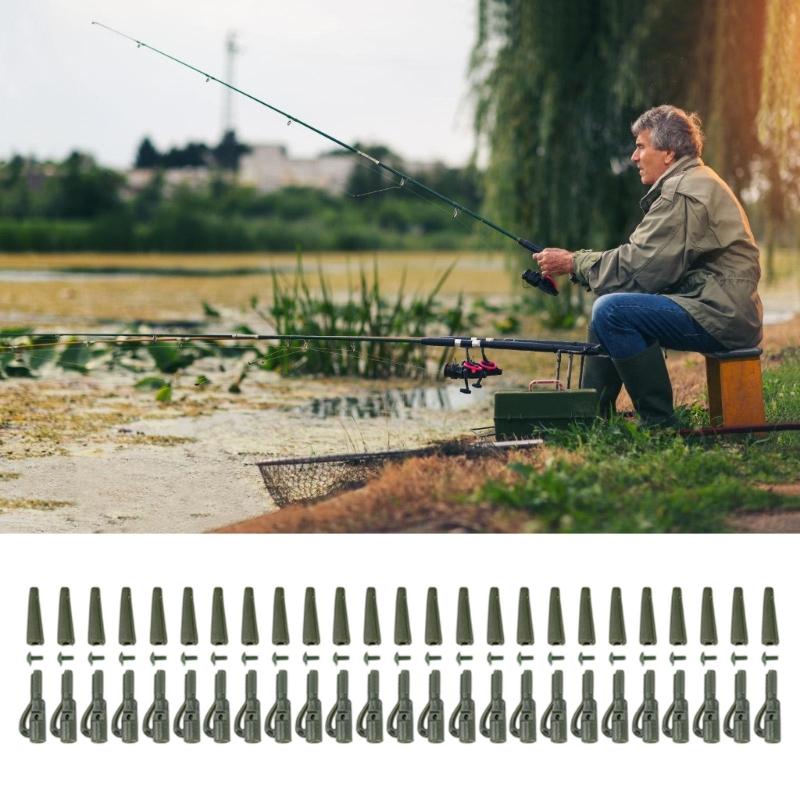 Line Clip Accessory Set for Bottom Fishing Tackle, Fishing Swivels Connector with Tail Sleeve and Retaining Pin for Routine Use
