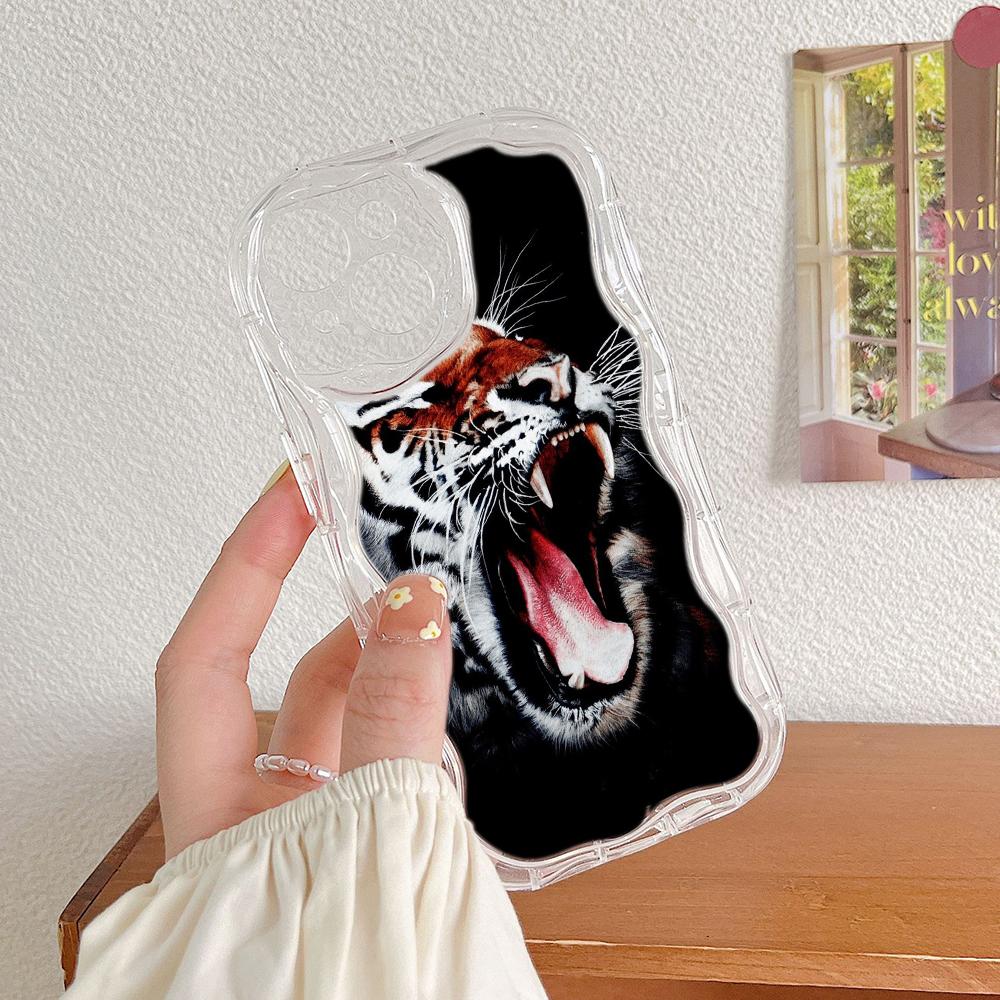 

LZ30 Тигр Лев Кот Прозрачные мягкие волнистые чехлы для телефонов для Samsung S24 S23 Ultra S20 FE A54 A14 A52s A51 S10 Huawei Honor 90 Защитная задняя крышка OPPO A78 5G/A58 5G