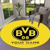 Borussia Custom Name Round Area Rug,Carpet Rug for Living Room Bedroom Sofa Playroom Decor,Non-slip Floor Mat
