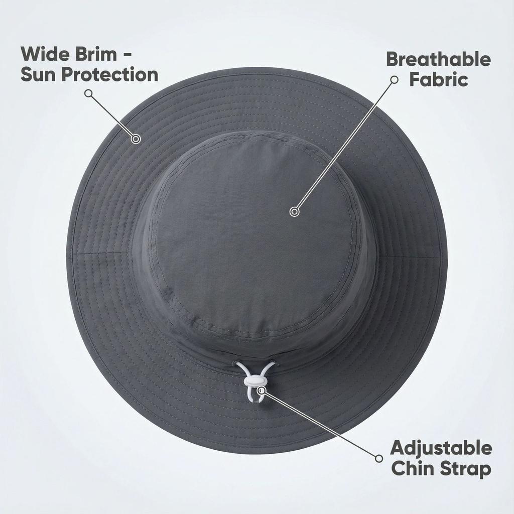 New Label-Stitched Embroidered Fishing Hat for Babies and Children Suitable for Children Aged 2 to 8. Provides Uv Protection and