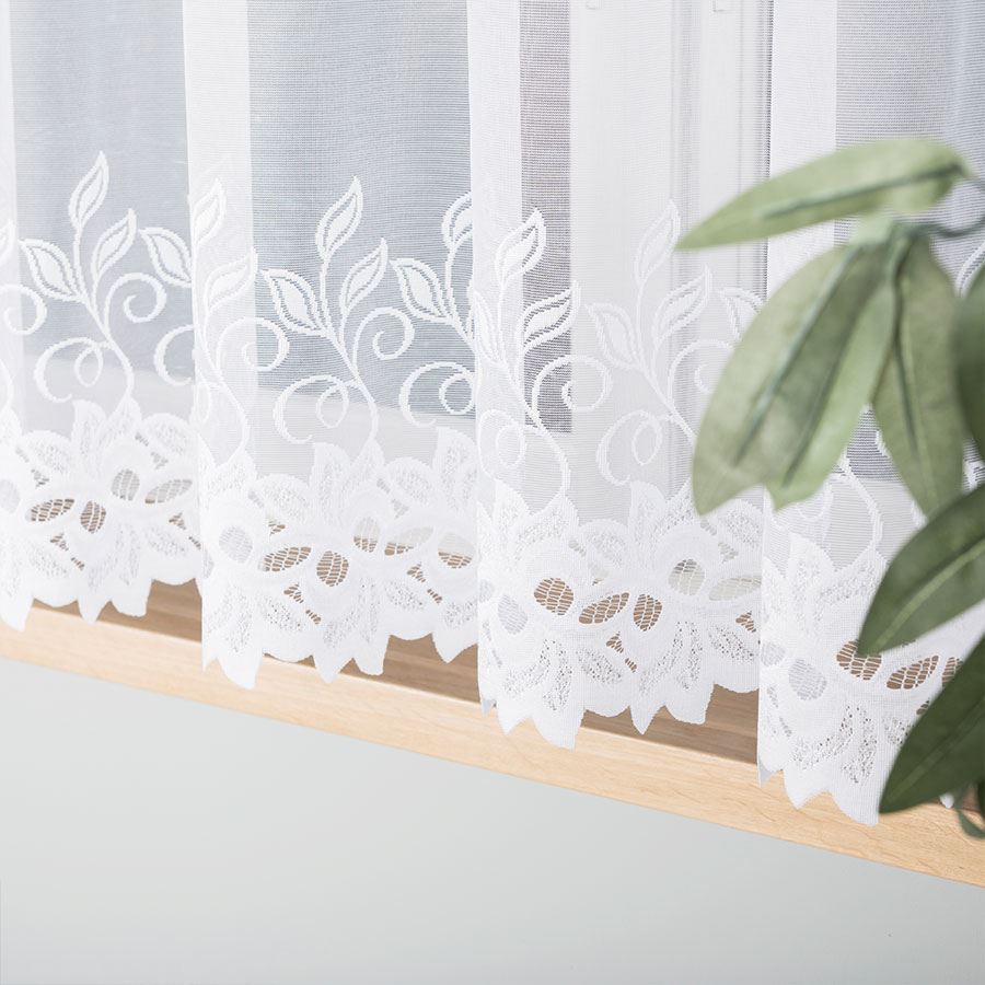 Bastia Ready-Made Curtain Jacquard White With Ornaments 300X160
