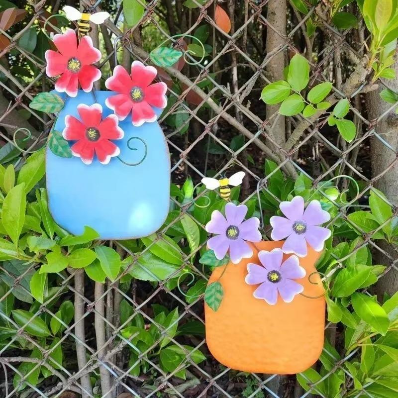1Pc Spray Painted Iron Vase Wall Decoration Home Garden Balcony Decoration Villa Entrance Decoration Home Decoration Flower Vase