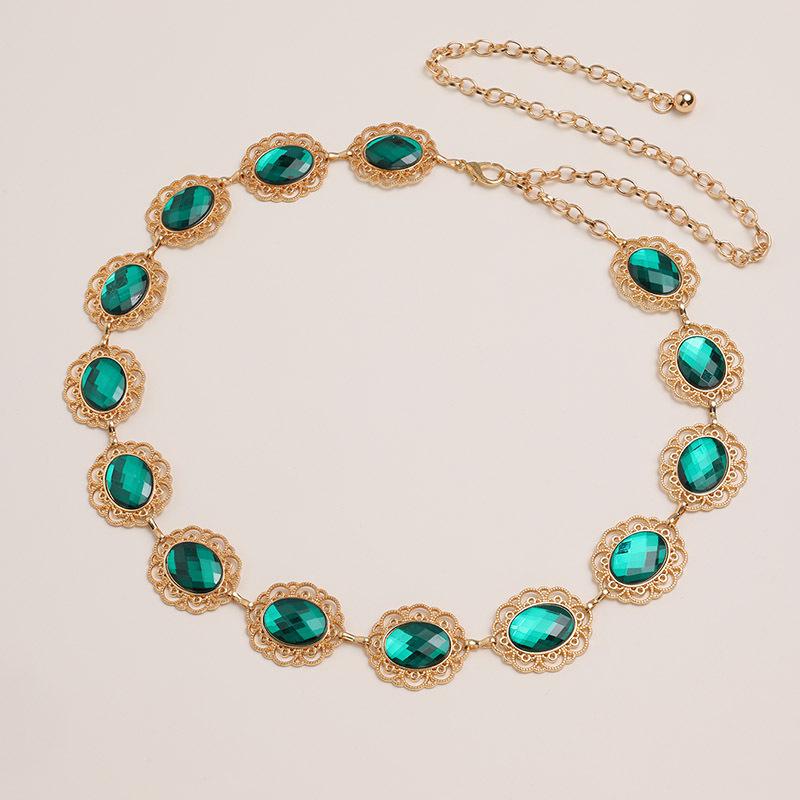 New Women's Big Diamond Waist Chain Hollow Beautiful Metal Waist Chain Women Luxury Exquisite Women Waist Chain