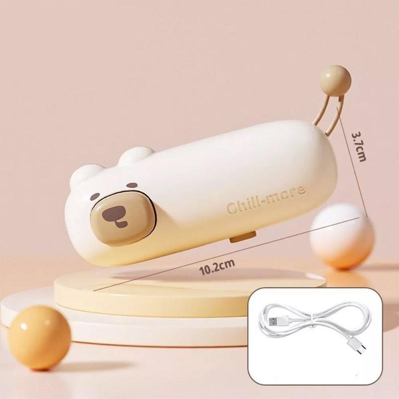 Cute Cartoon Portable Handheld Sealing Machine USB Type-C Rechargeable Mini Heat Sealer for Ziplock Bag